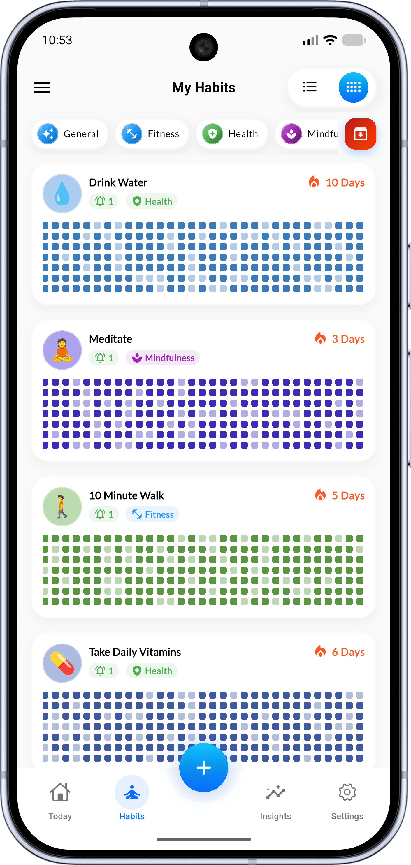 Habigrow App Interface - Progress Analytics 2