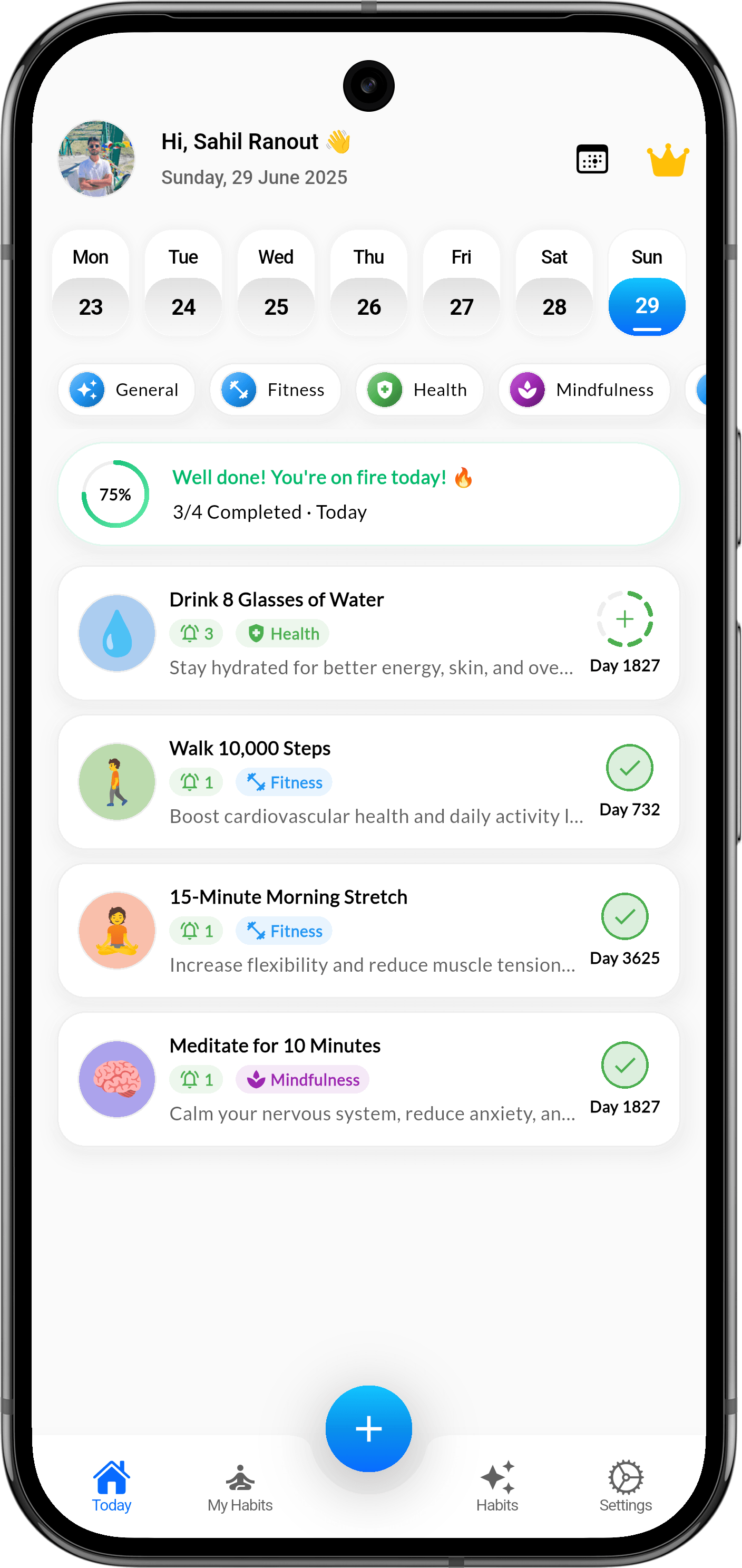 Create Your Habits step illustration showing Habigrow app interface